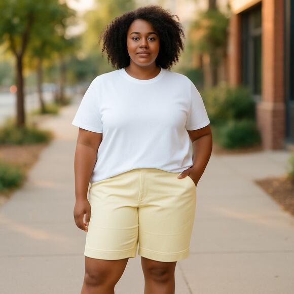 Westbound Woman Shorts plus 24W Yellow NWOT PULL ON Sports Outdoors Summer Event - Picture 1 of 8